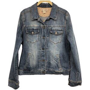 Vintage America Button Up classic  blue Denim Jacket size M
